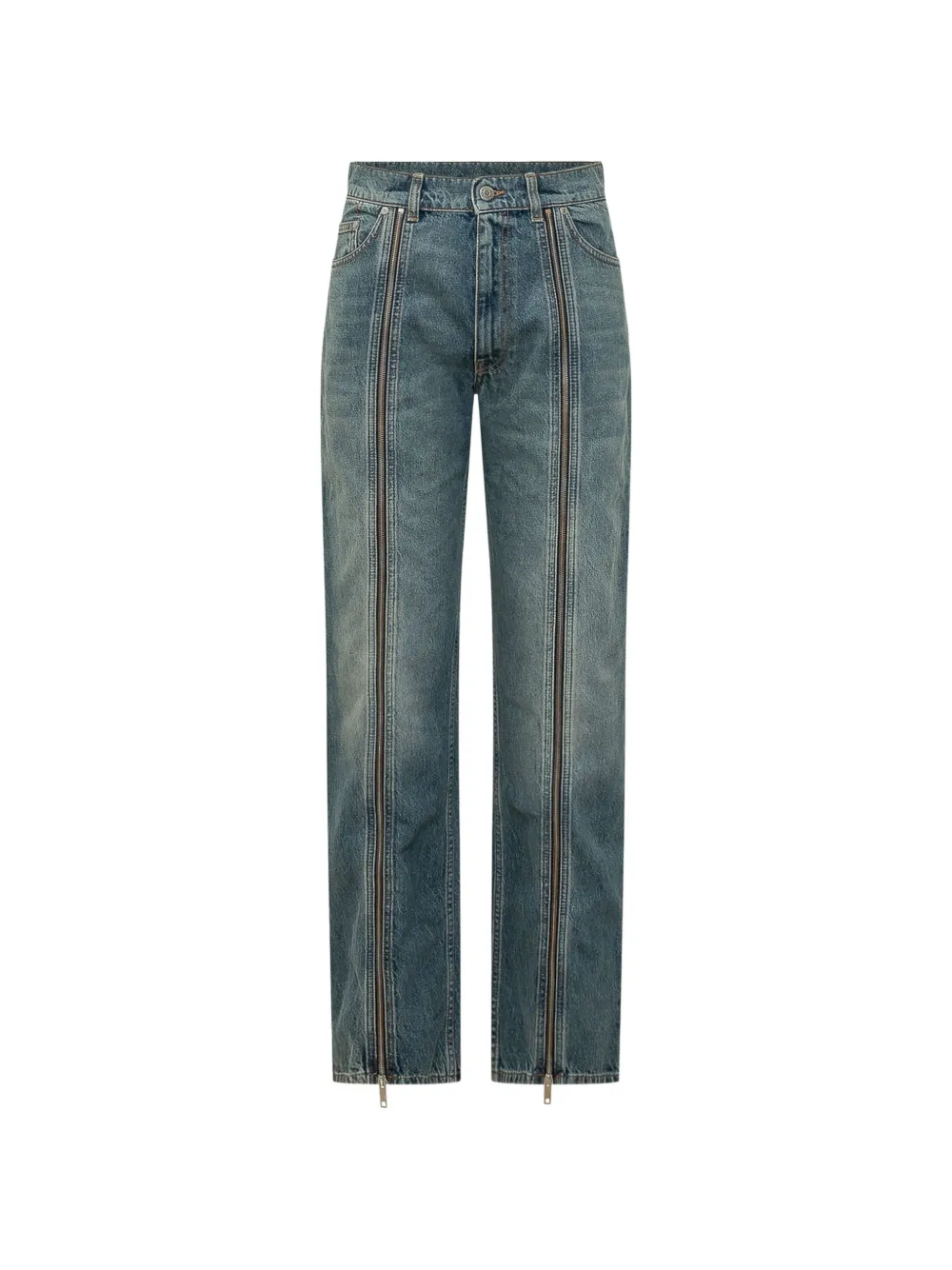 Stella McCartney zip-detail straight-leg jeans - Blau