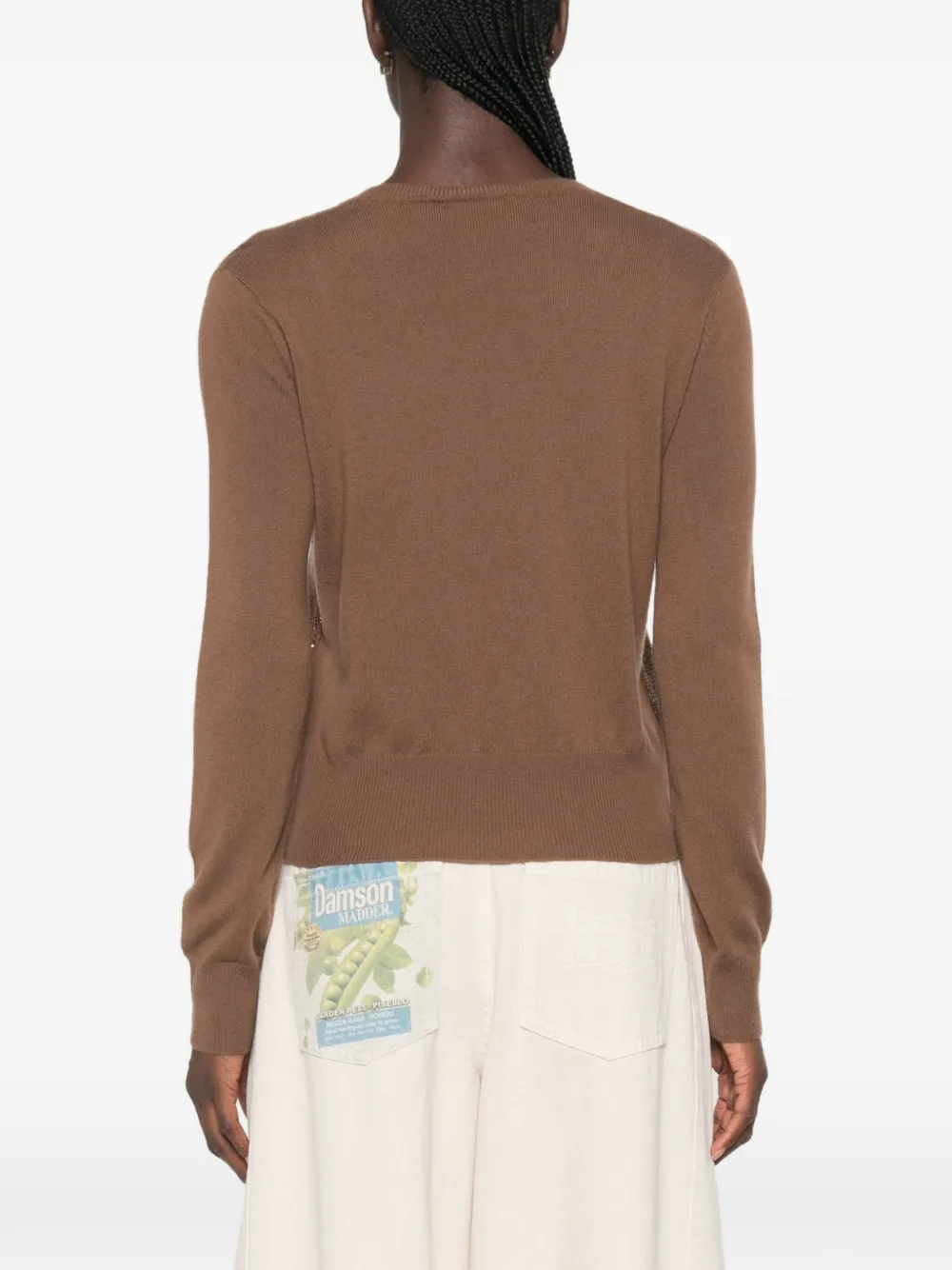 Max Mara Trui verfraaid met studs en argyle-patroon Bruin