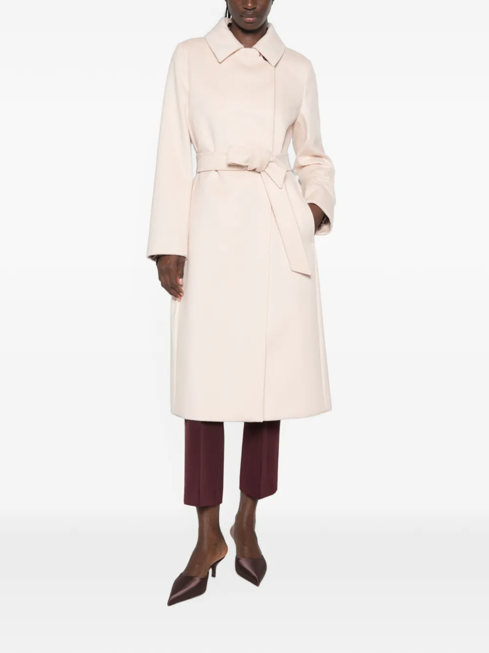 Max Mara Trenchcoat met knoopsluiting en ceintuur Beige
