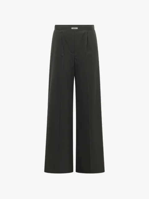 MSGM logo-print wide-leg trousers