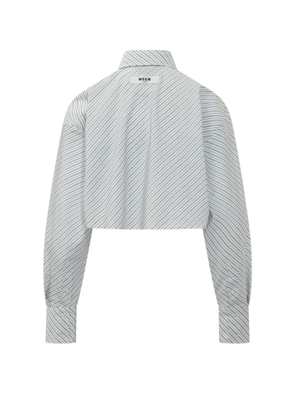MSGM Gestreepte cropped shirt Wit