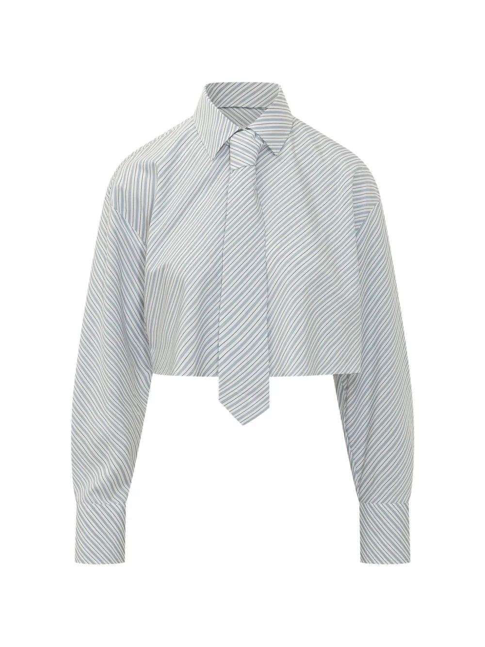MSGM striped crop shirt - Weiß