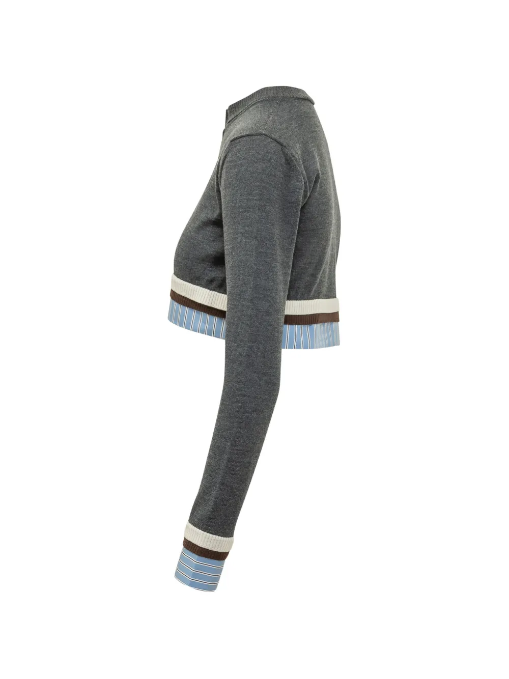 MSGM layered-effect cropped cardigan Grijs