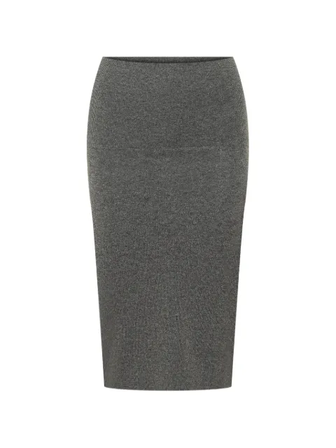 Stella McCartney falda midi de canalé de cintura alta