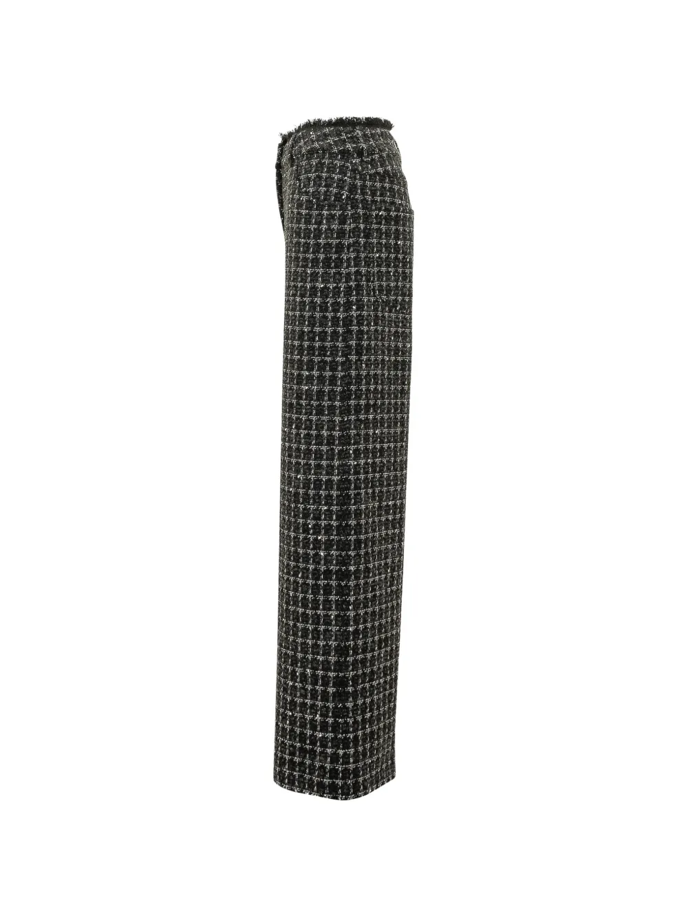 MSGM Tweed broek met franje Zwart
