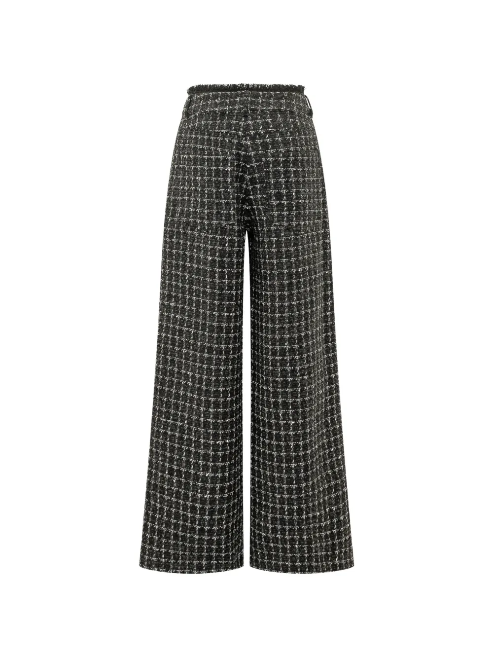 MSGM Tweed broek met franje Zwart