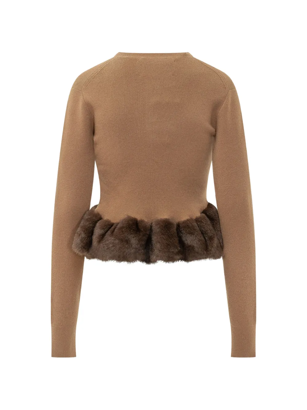 Stella McCartney Trui met afwerking van imitatiebont Bruin