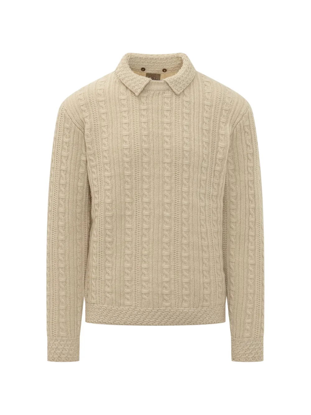 RAKKI cable-knit polo-collar sweater - Nude