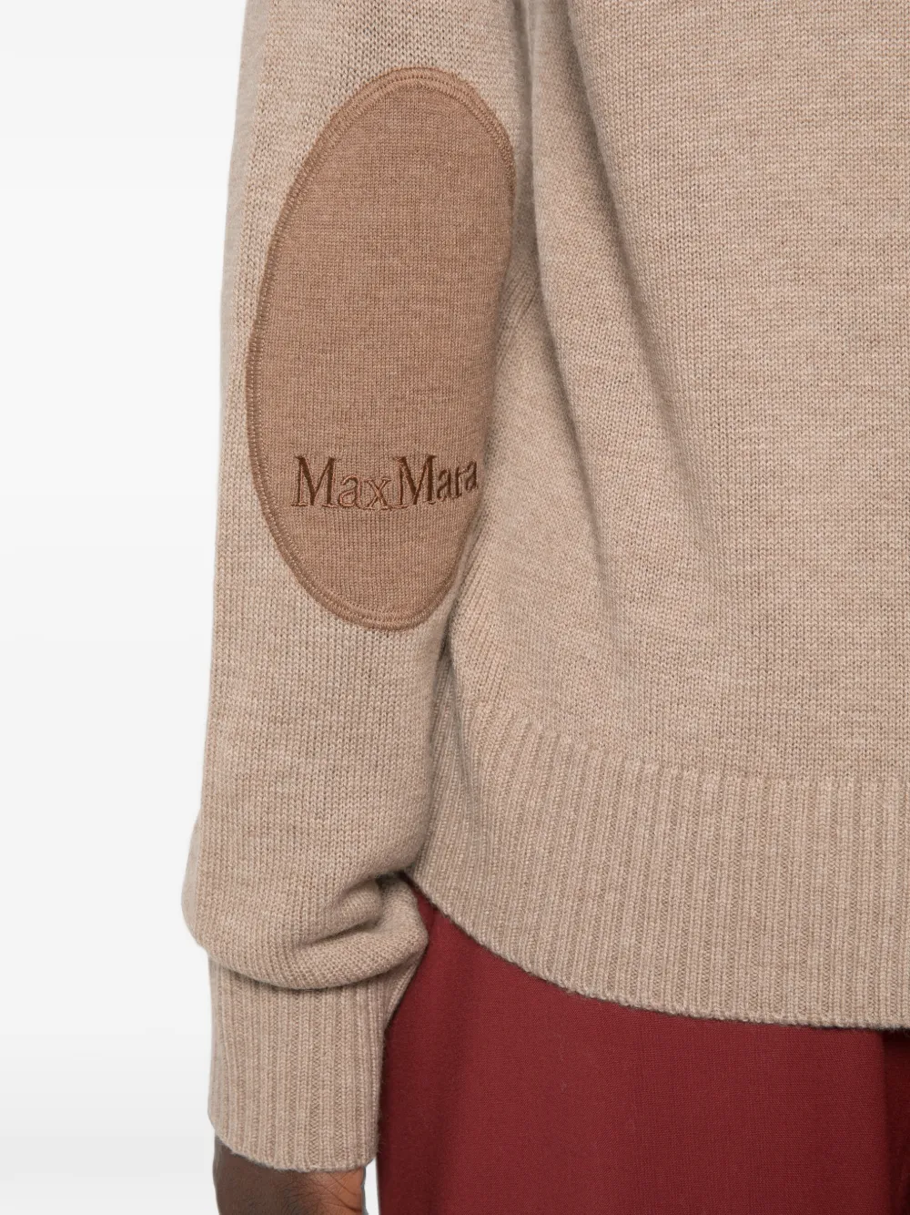 'S Max Mara Vest met elleboog-patch en geborduurd logo Beige