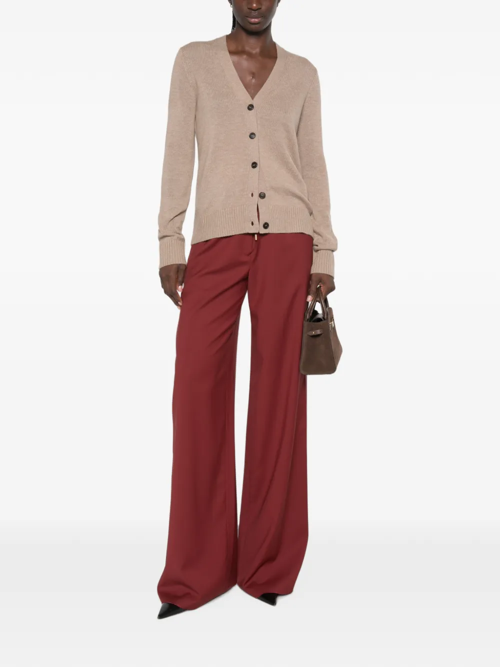 'S Max Mara Vest met elleboog-patch en geborduurd logo Beige