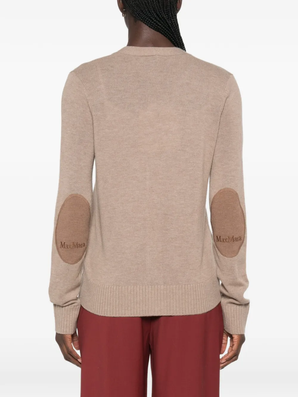 'S Max Mara Vest met elleboog-patch en geborduurd logo Beige