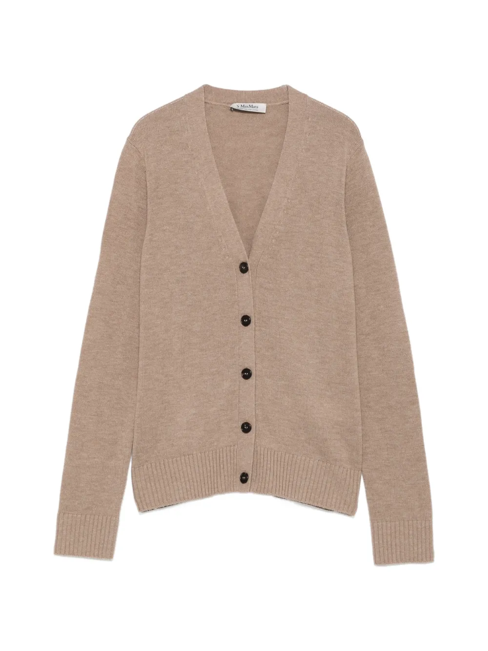 'S Max Mara logo-embroidered elbow-patch cardigan - Toni neutri