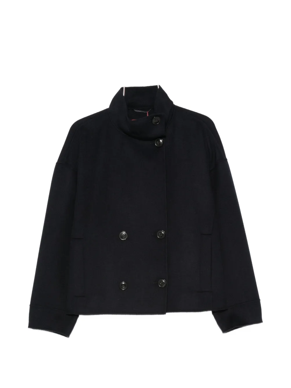 Max Mara double-breasted high-neck jacket - Blau