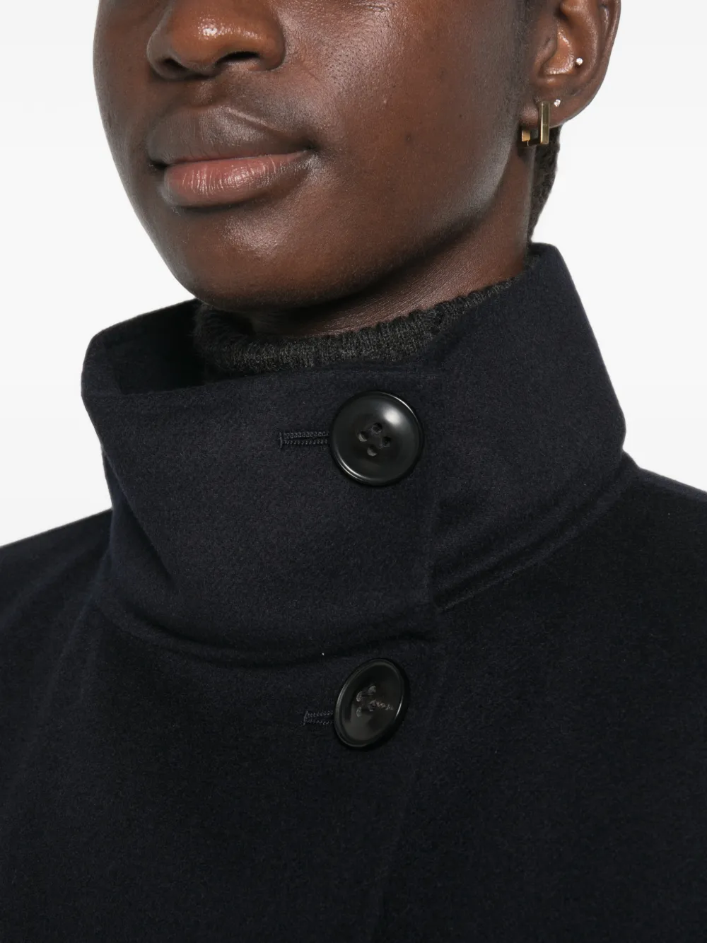 Max Mara Jack met hoge hals en dubbele rij knopen Blauw
