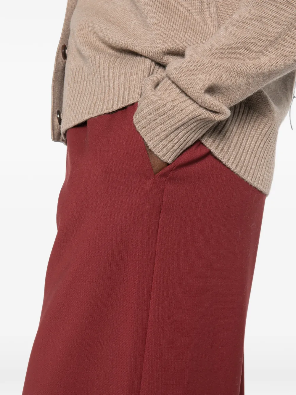 Max Mara Palazzo broek met trekkoord en wijde pijpen Rood