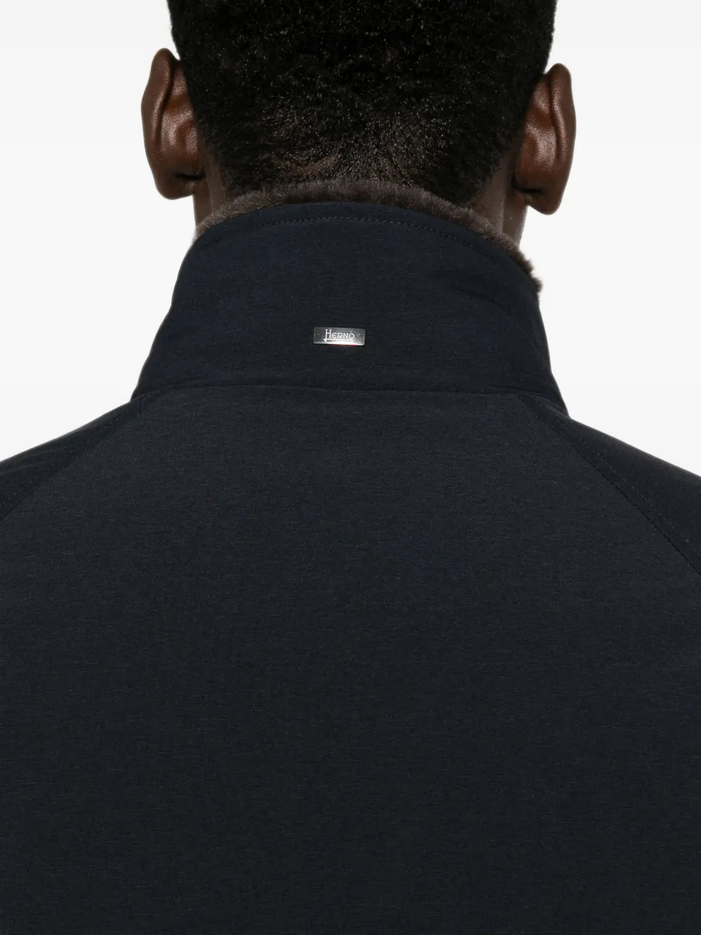 Herno Jack met raglan mouwen en lammy kraag Blauw