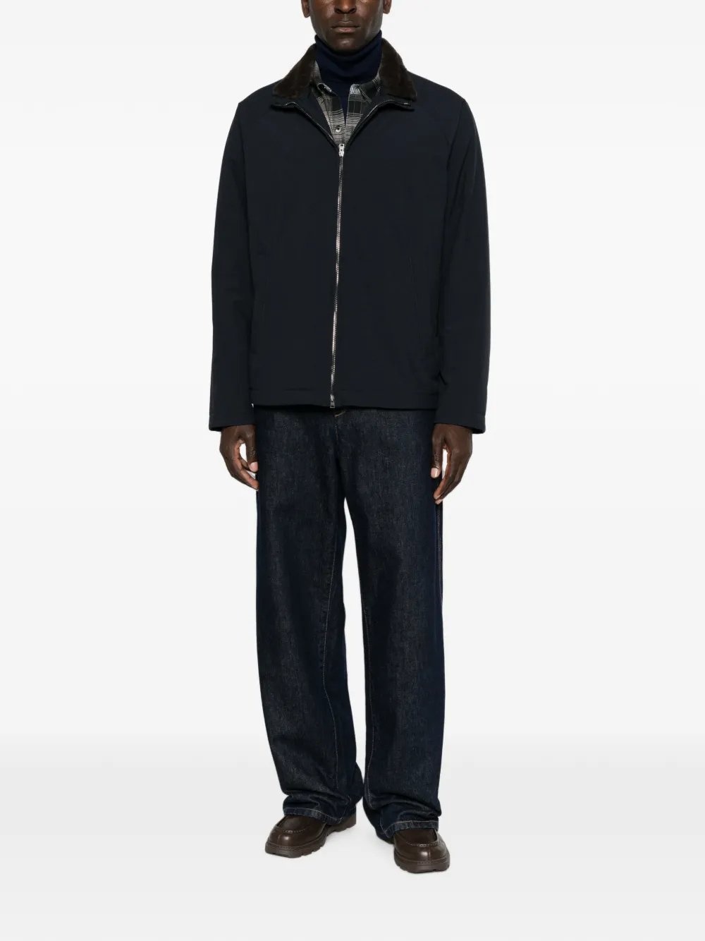 Herno Jack met raglan mouwen en lammy kraag Blauw