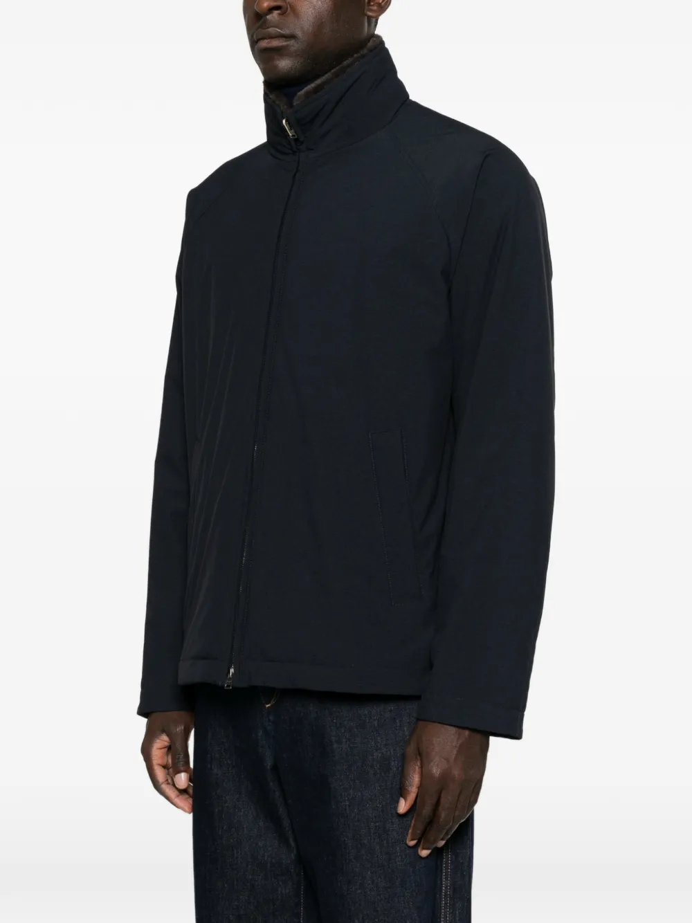 Herno Jack met raglan mouwen en lammy kraag Blauw