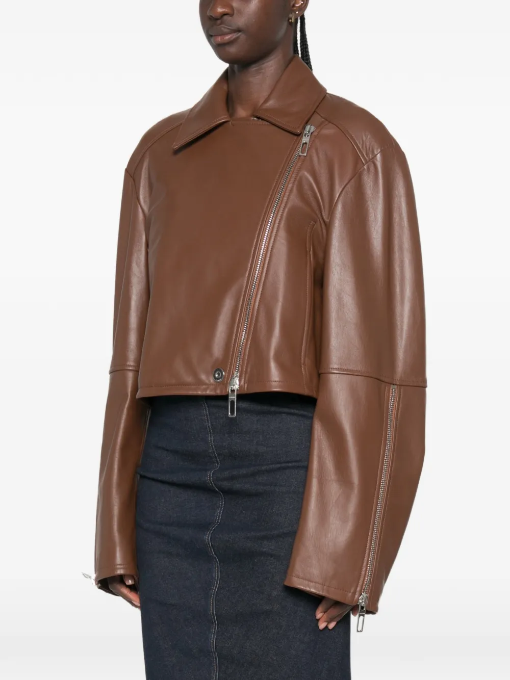 Sportmax Leren jack Bruin