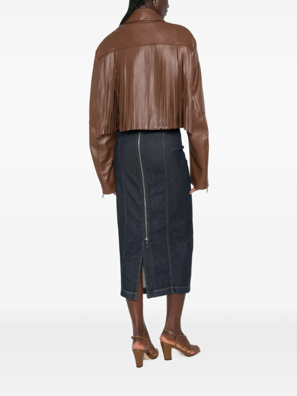 Sportmax Leren jack Bruin