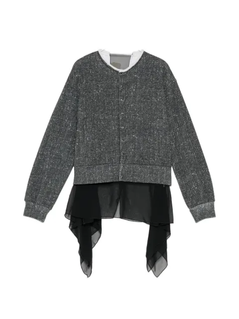 Undercover herringbone-pattern layered cardigan