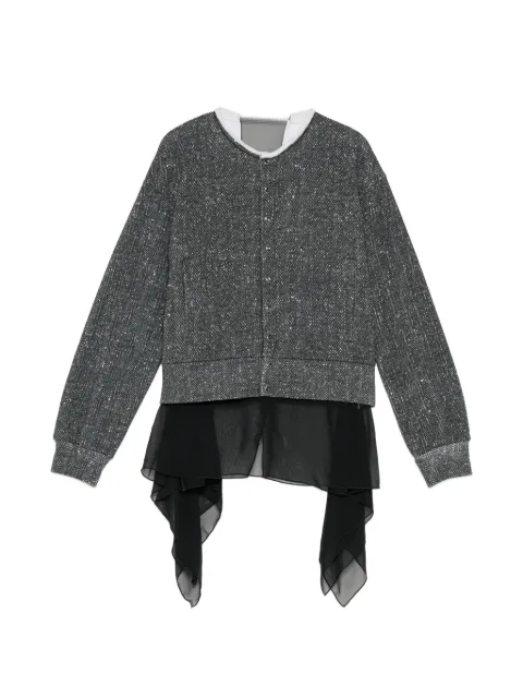 Undercover herringbone-pattern layered cardigan