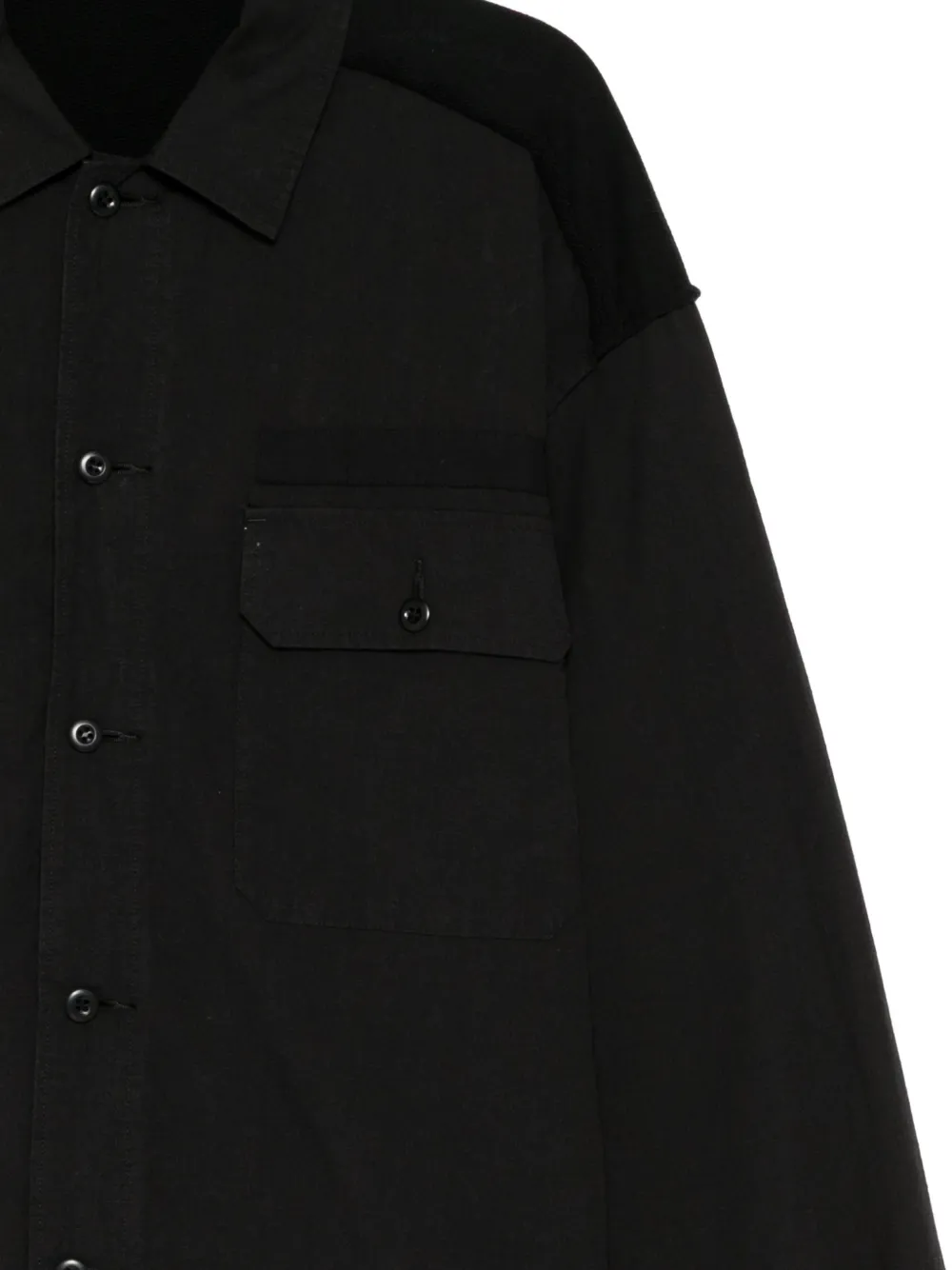 Undercover Blouse met klepzak en vlakken Zwart