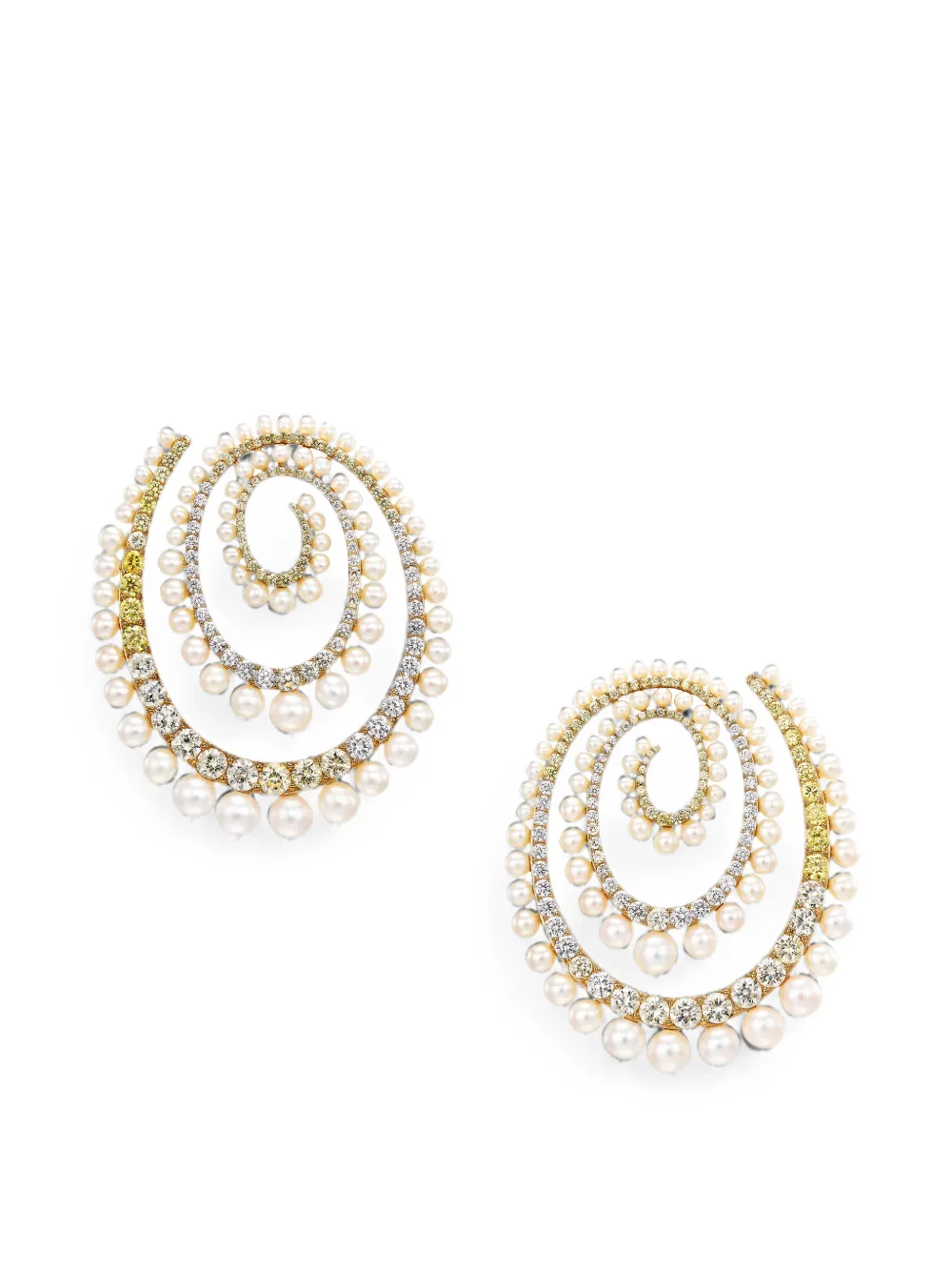 Anabela Chan Vortex Creolen mit Perlen - Gold