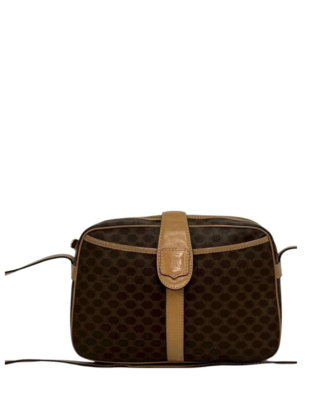 Celine Pre-Owned 2013 Macadam Coated Canvas crossbody bag - Braun