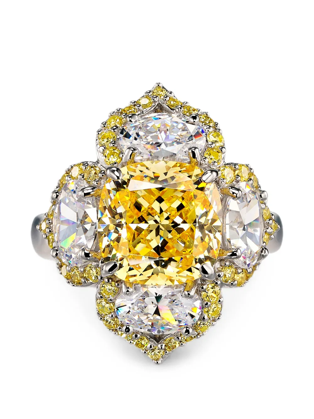 Anabela Chan Anello Lotus con diamanti - Argento