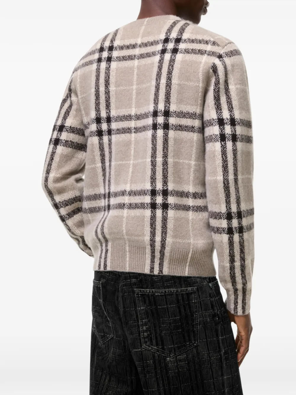 Burberry Geruite kasjmier trui Beige