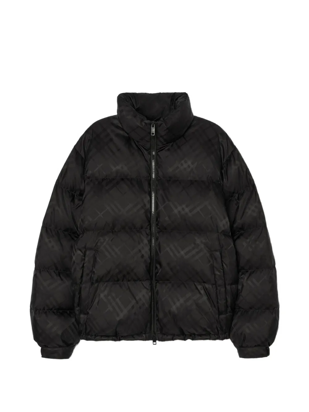 Burberry Piumino Highlands in nylon Check - Nero