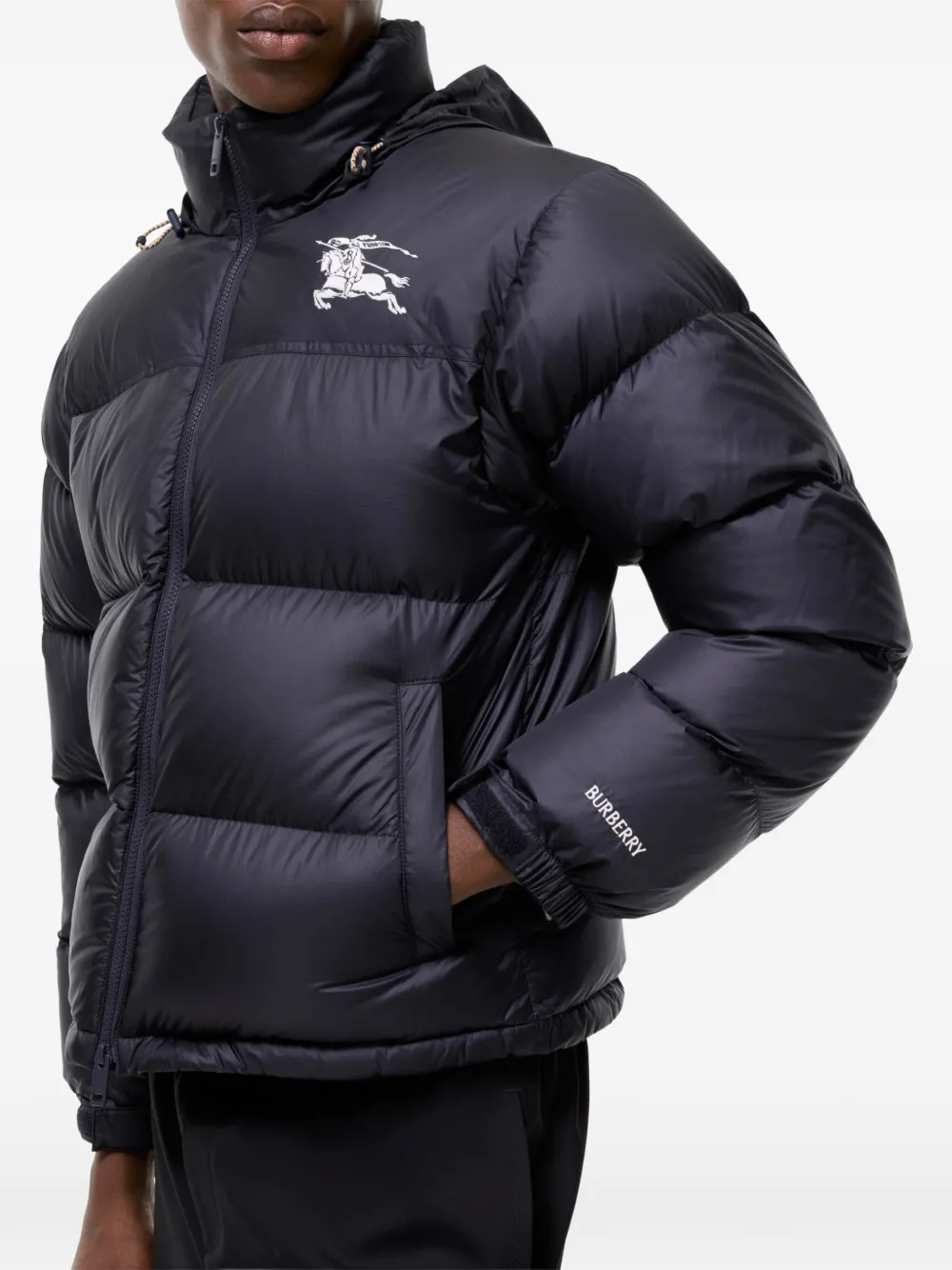 Burberry Highlands gewatteerd jack Zwart