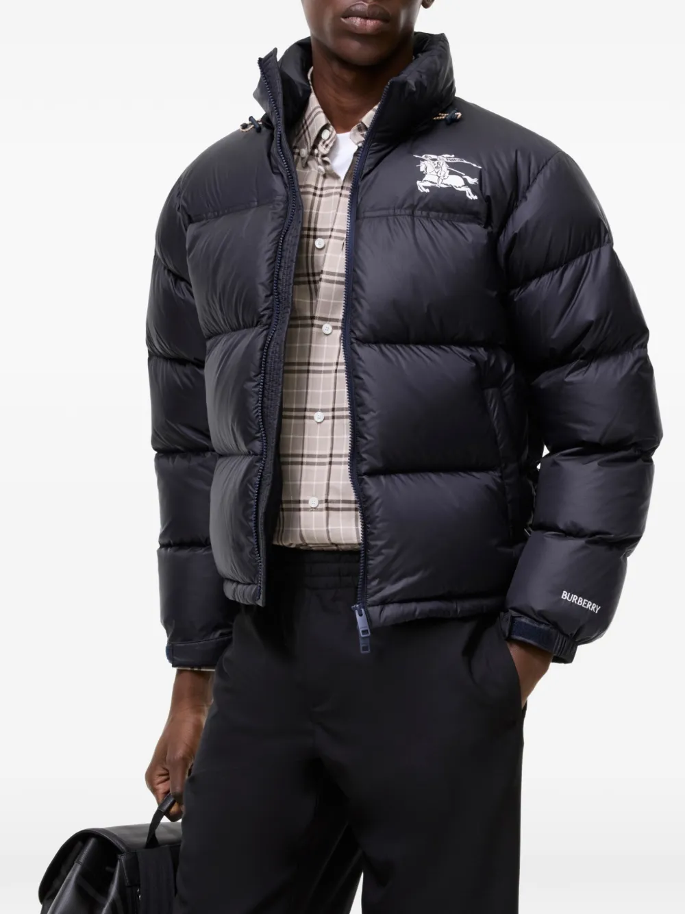 Burberry Highlands gewatteerd jack Zwart