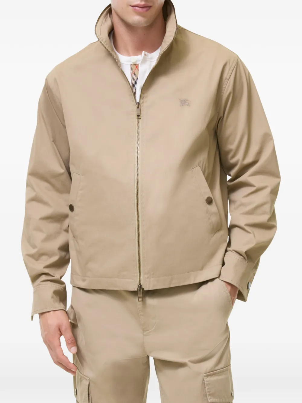 Burberry Katoenen twill jack met warmer Beige