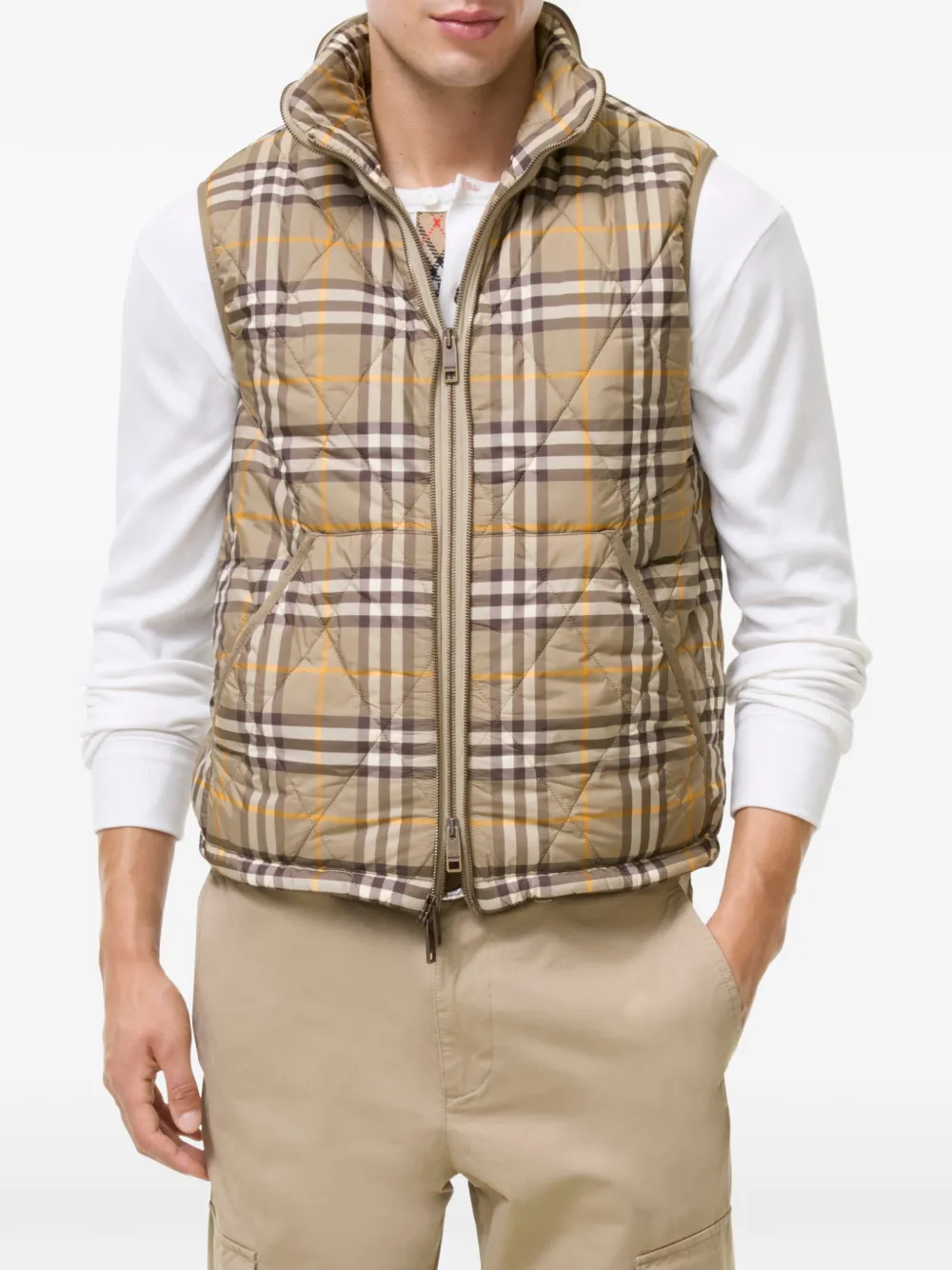 Burberry Katoenen twill jack met warmer Beige
