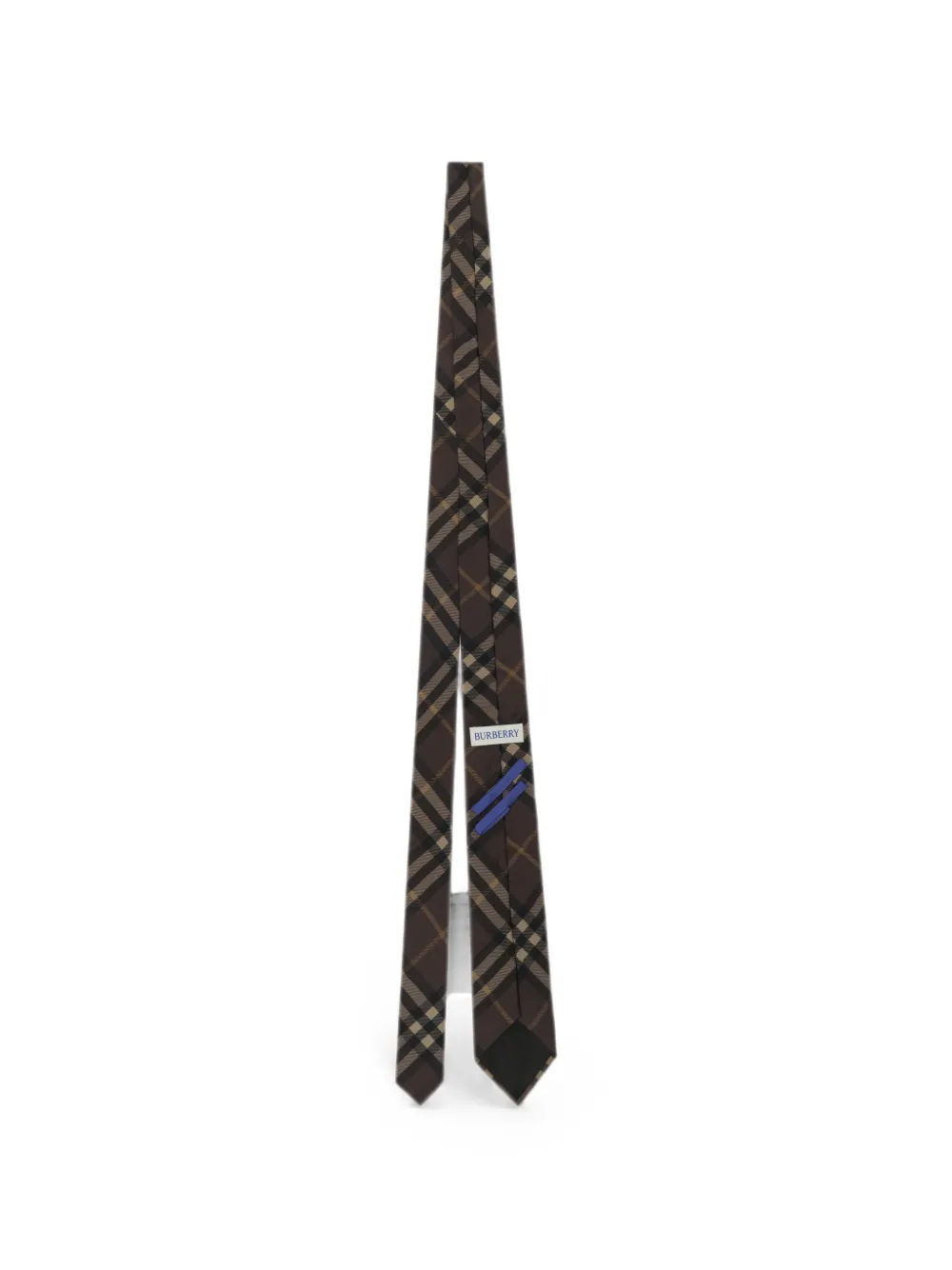 Burberry Geruite stropdas Bruin