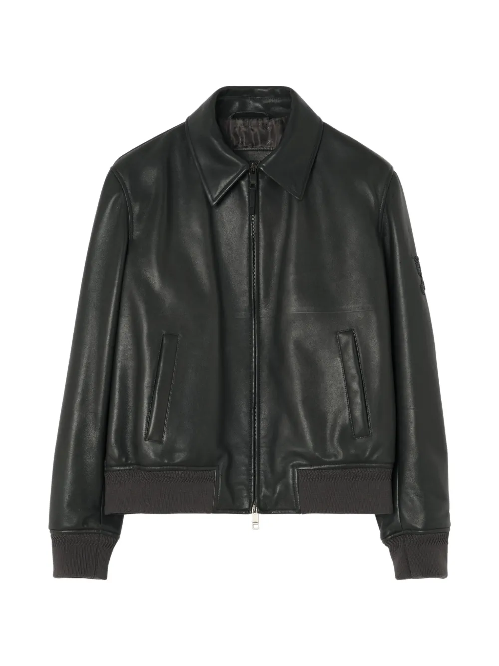 Burberry leather Bloomsbury bomber jacket - Nero