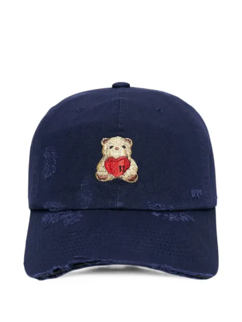 We11done Heart Teddy distressed baseball cap