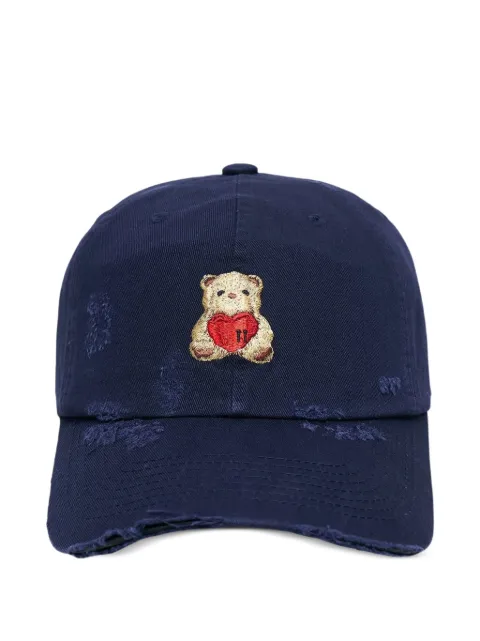 We11done Heart Teddy distressed baseball cap