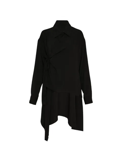Yohji Yamamoto asymmetric tie-fastening blouse
