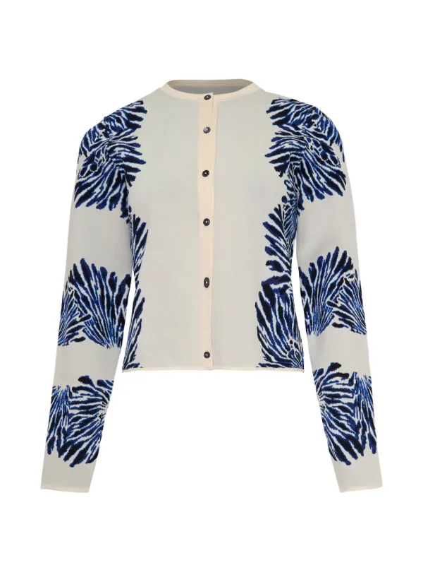 Ulla Johnson Abstract-patterned Button-up Cardigan in Neutrals