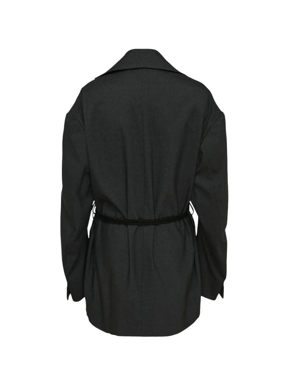 Yohji Yamamoto Blazer met houtje-touwtje sluiting en riem Grijs