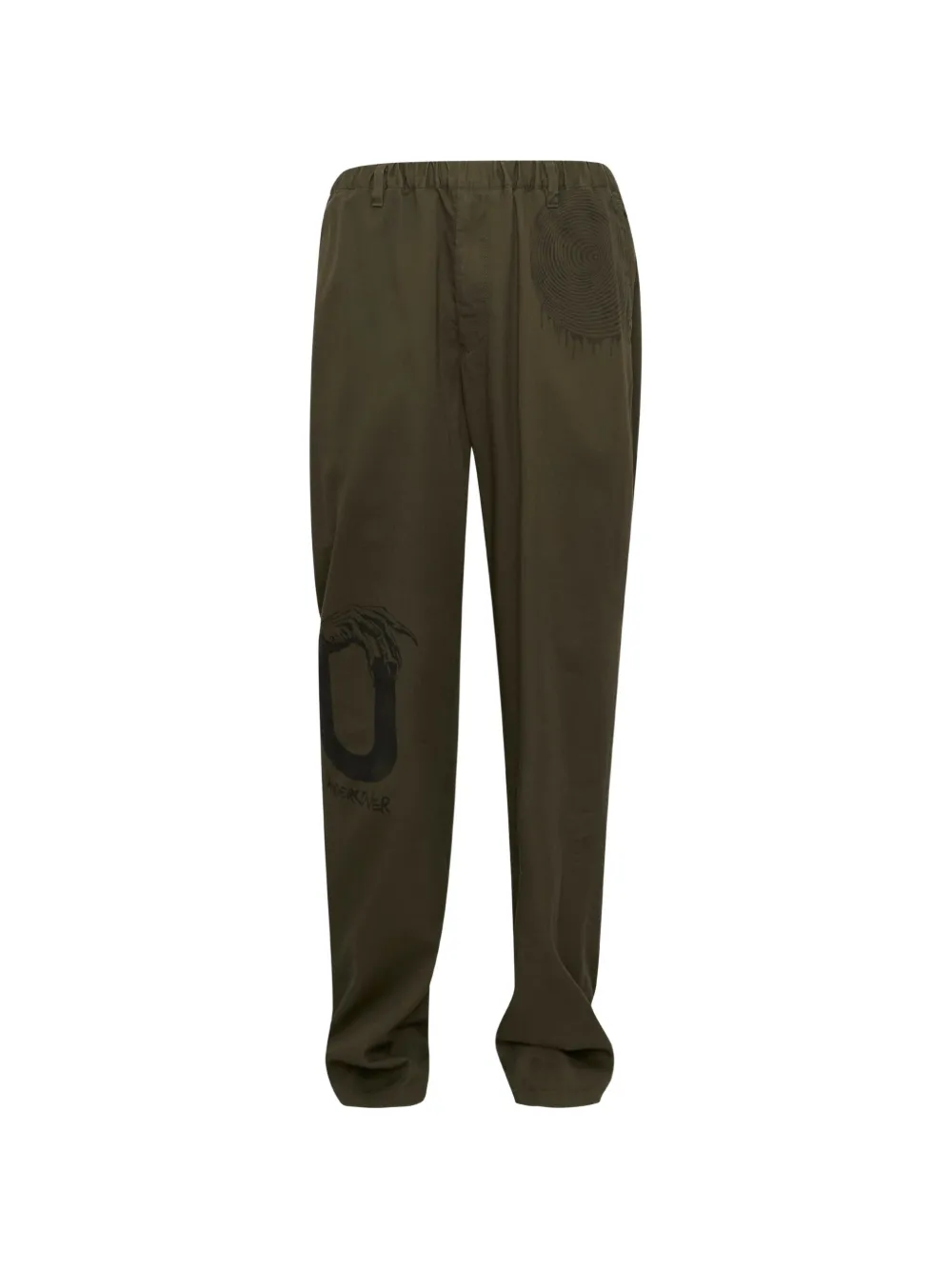 Undercover graphic-print elasticated-waistband trousers - Verde