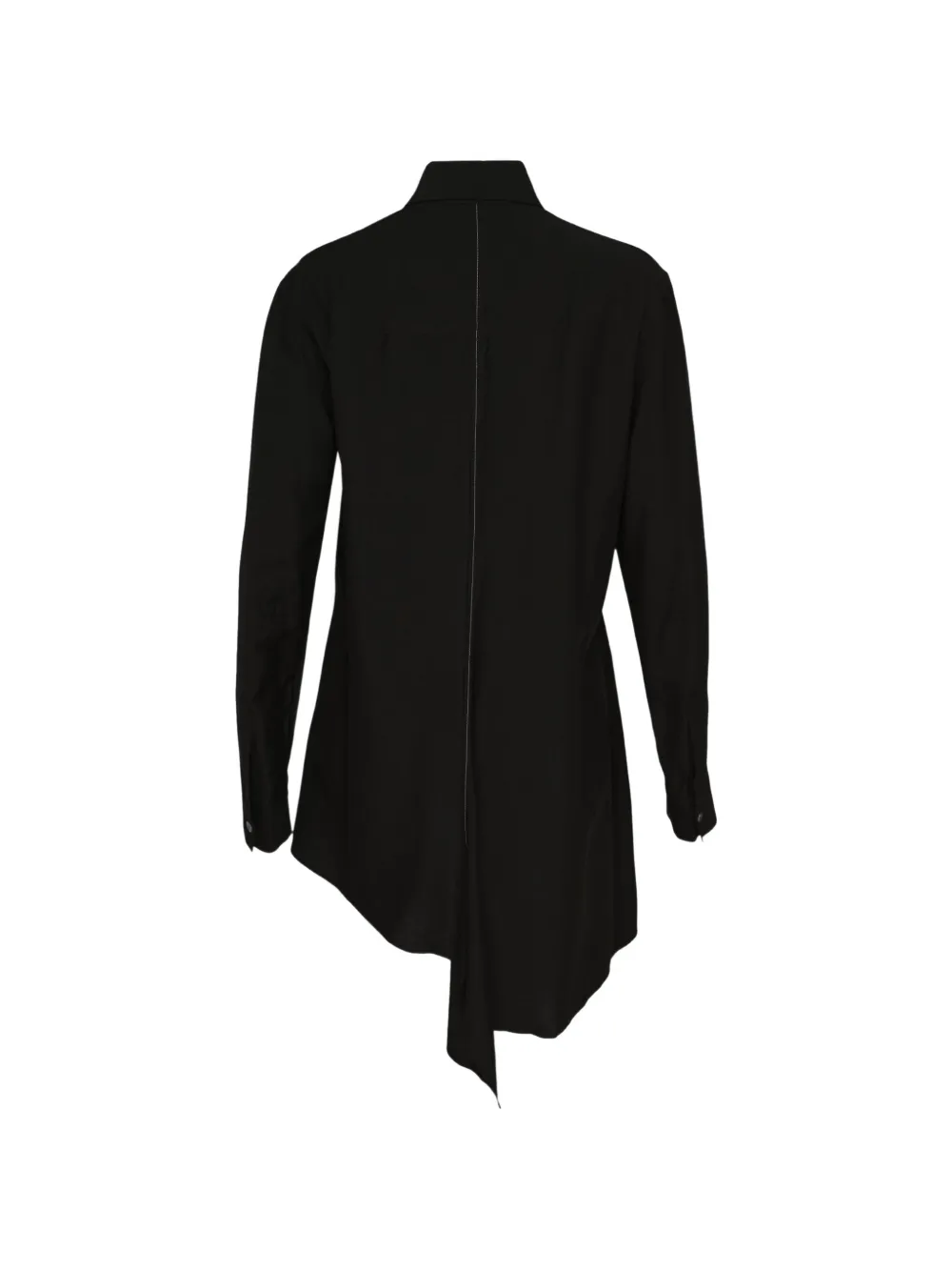 Yohji Yamamoto Asymmetrisch blouse met contrasterende stiksels Zwart