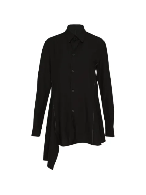 Yohji Yamamoto asymmetric contrast-stitch shirt