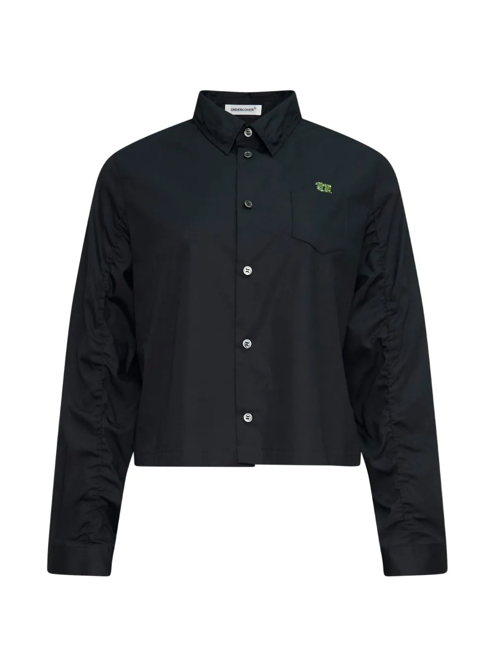 Undercover Ruched-detail Cotton Shirt In Black