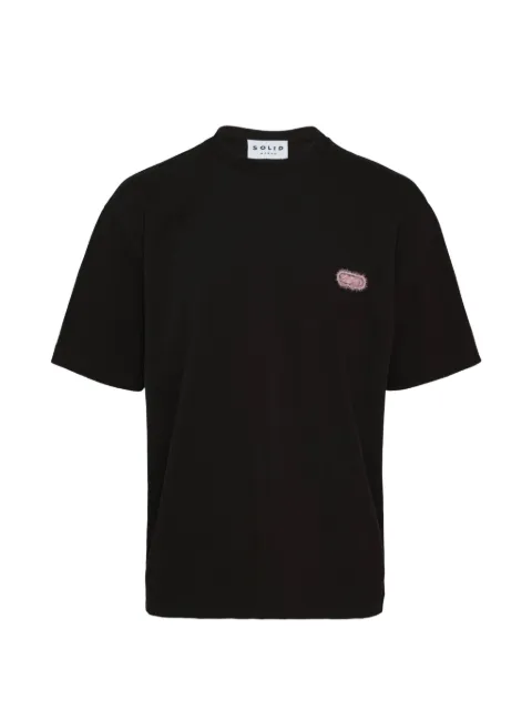 SOLID HOMME logo-patch T-shirt