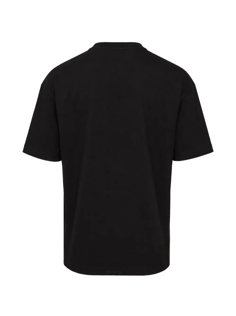 We11 Done Black Lace Pattern Logo Tee In Black