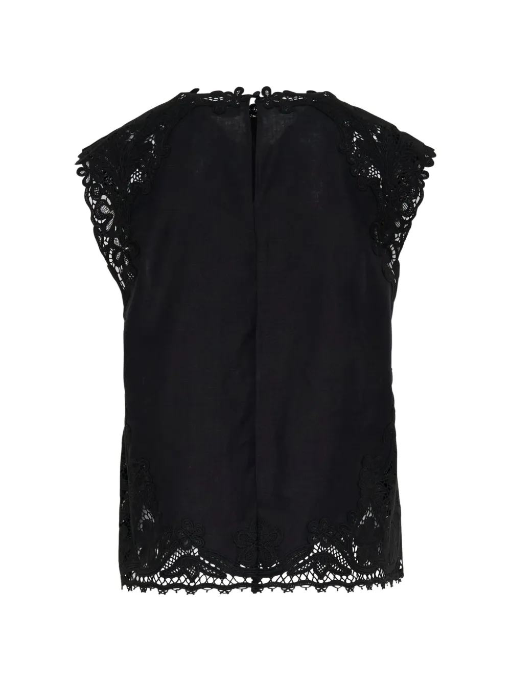 Ulla Johnson Amelie top met kanten afwerking Zwart